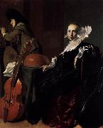 Willem Cornelisz. Duyster Music-Making Couple oil painting on canvas